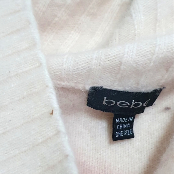 Bebe Angora Ombre Poncho One Size  Multi-Wear Embellished Logo Cape - Picture 3 of 3